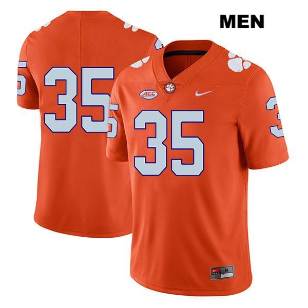 Men's Clemson Tigers #35 Justin Foster Stitched Orange Legend Authentic Nike No Name NCAA College Football Jersey WRQ7146LA